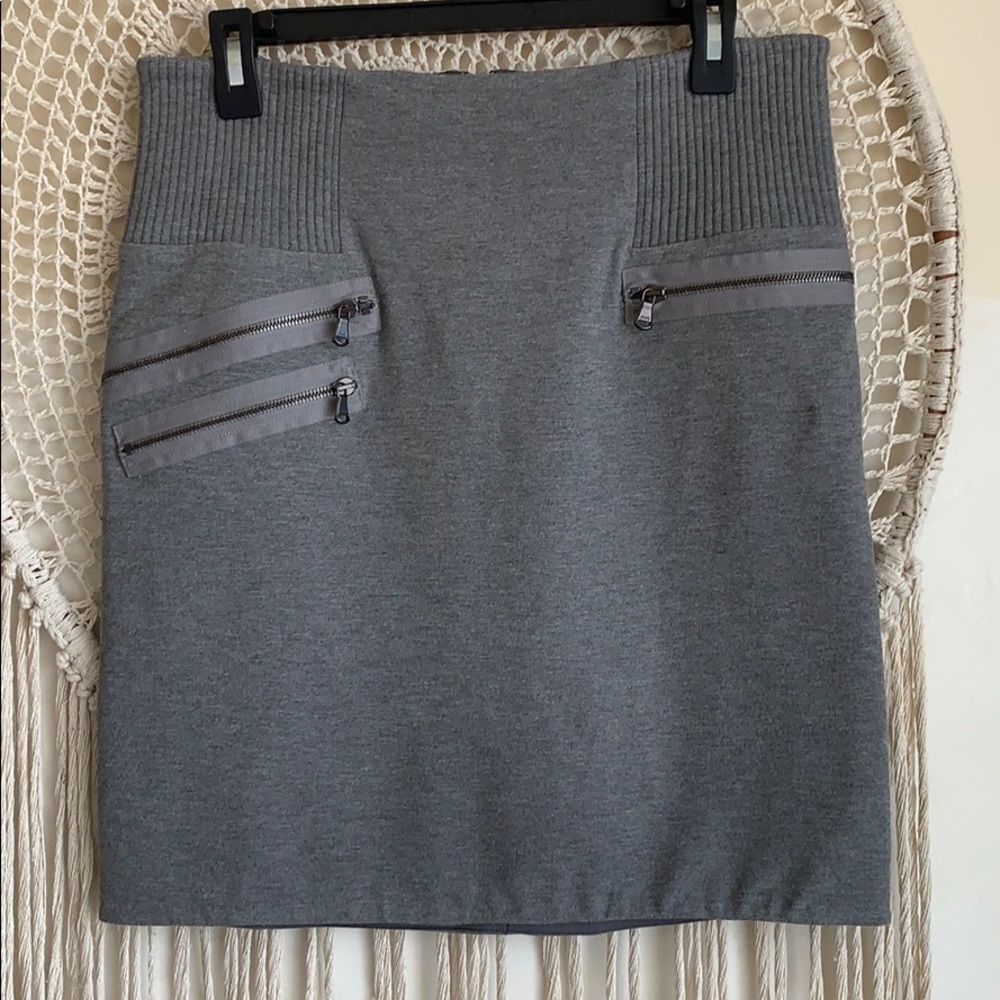 NWOT 3.1 Phillip Lim Gray Zipper-Trim Skirt 10